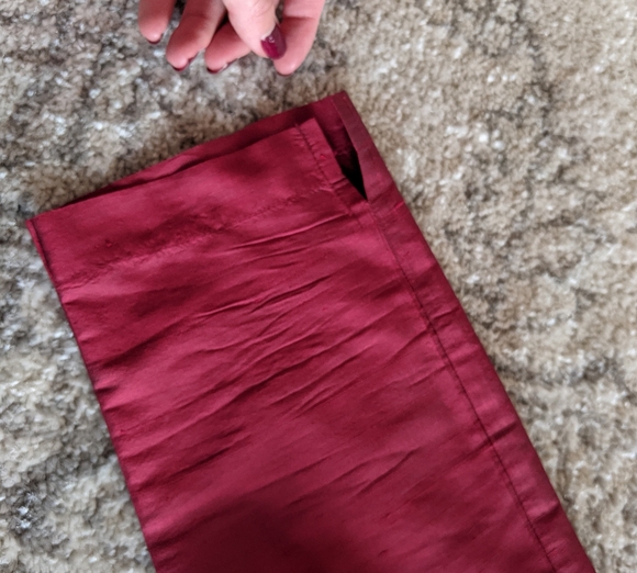 Connie Roberson Red Buttondown 100% silk - Picture 2 of 6